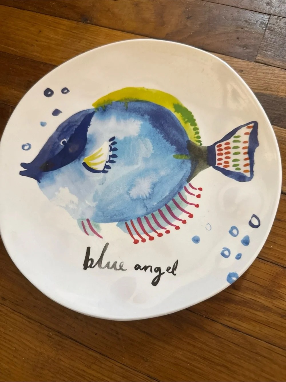Pier 1 Multicolor Sea Life Hand-Painted Fish Salad Plates